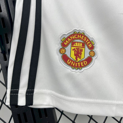 Manchester United Shorts 25/26 Home White Football Kit Soccer Shorts
