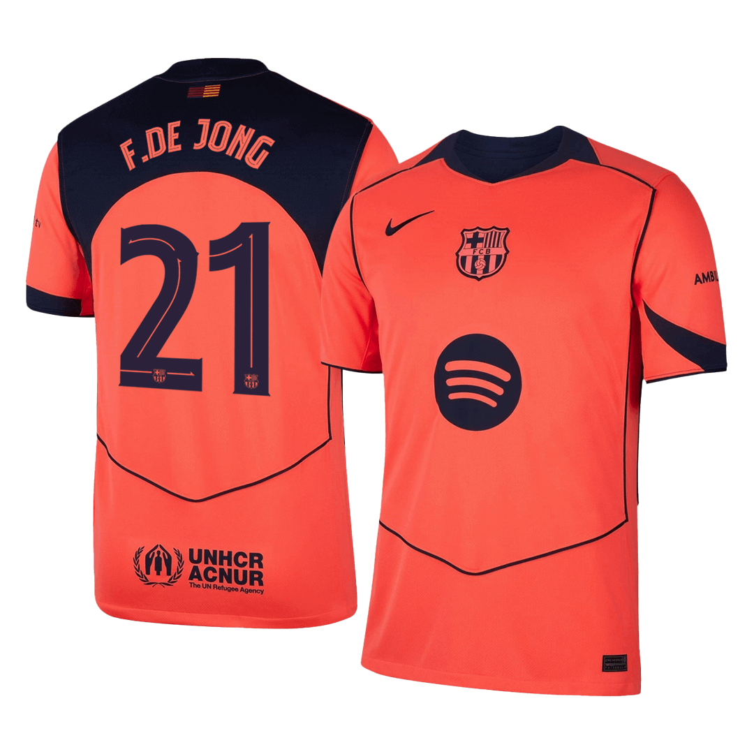 F.DE JONG #21 Mens Barcelona Third Jersey 2025/26 - UCL