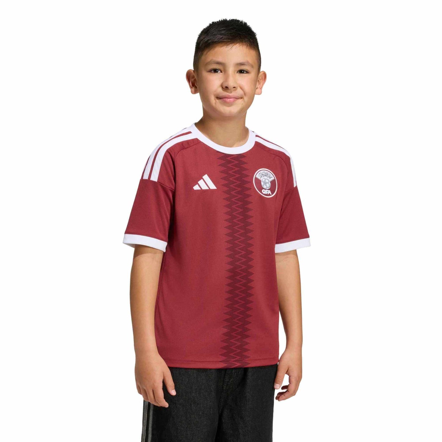 adidas 2026 Qatar Youth Stadium Home Soccer Jersey