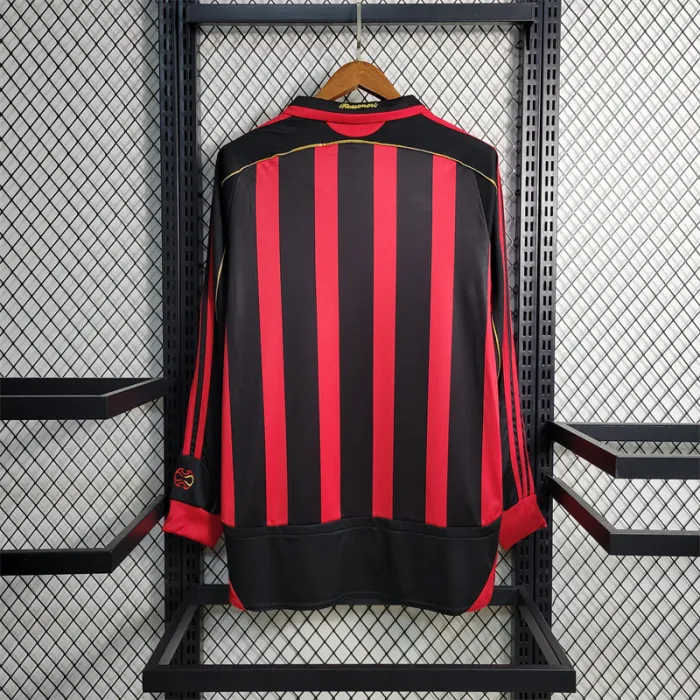 AC Milan Jersey Home Kit 2006 2007 Retro Long Sleeves